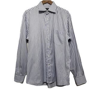 Canali Dress‎ Shirt Size 17 | 43 Striped Long Sleeve Preppy Made In Italy